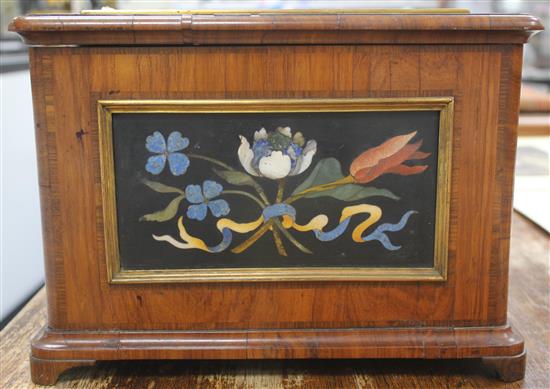 A large 19th century Italian kingwood and tulipwood crossbanded casket, 16.5in.